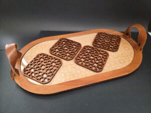 Decorative tray and coasters